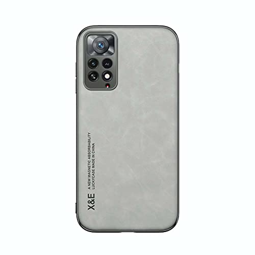 Kepuch Silklike Hülle für Redmi Note 11 Pro/Note 11E Pro 5G - Hüllen Case Eingebaute Metallplatte für Redmi Note 11 Pro/Note 11E Pro 5G - Grau von Kepuch