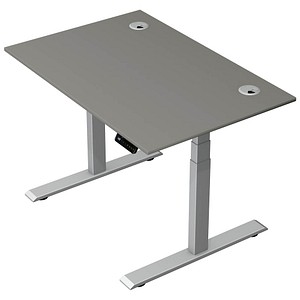 Kerkmann Move 2 Plus elektrisch höhenverstellbarer Schreibtisch grafit rechteckig, T-Fuß-Gestell silber 120,0 x 80,0 cm von Kerkmann