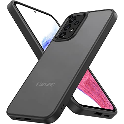 Keteen für Samsung Galaxy A53 5G Hülle Matt Transluzent ​Hanyhülle Samsung A53 5G Hülle Ultra Dünn [Militärgeprüft] Anti-Gelb Anti-Fingerabdruck Stoßfeste Kratzfeste Hülle für Samsung A53 5G, Schwarz von Keteen