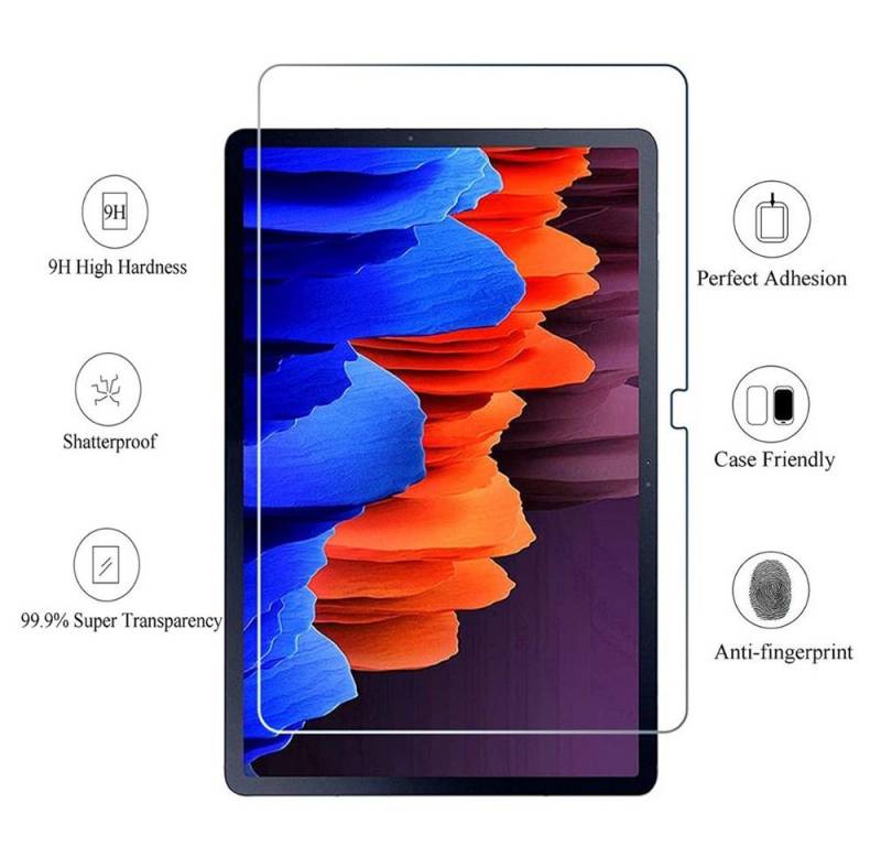 Kevin Frotscher (FroShop) Tablet-Hülle Schutzglas für Samsung Galaxy Tab S7+ S8+ Plus FE Lite 12.4" 2022 2021, Anti Kratz Displayschutz Folie von Kevin Frotscher (FroShop)