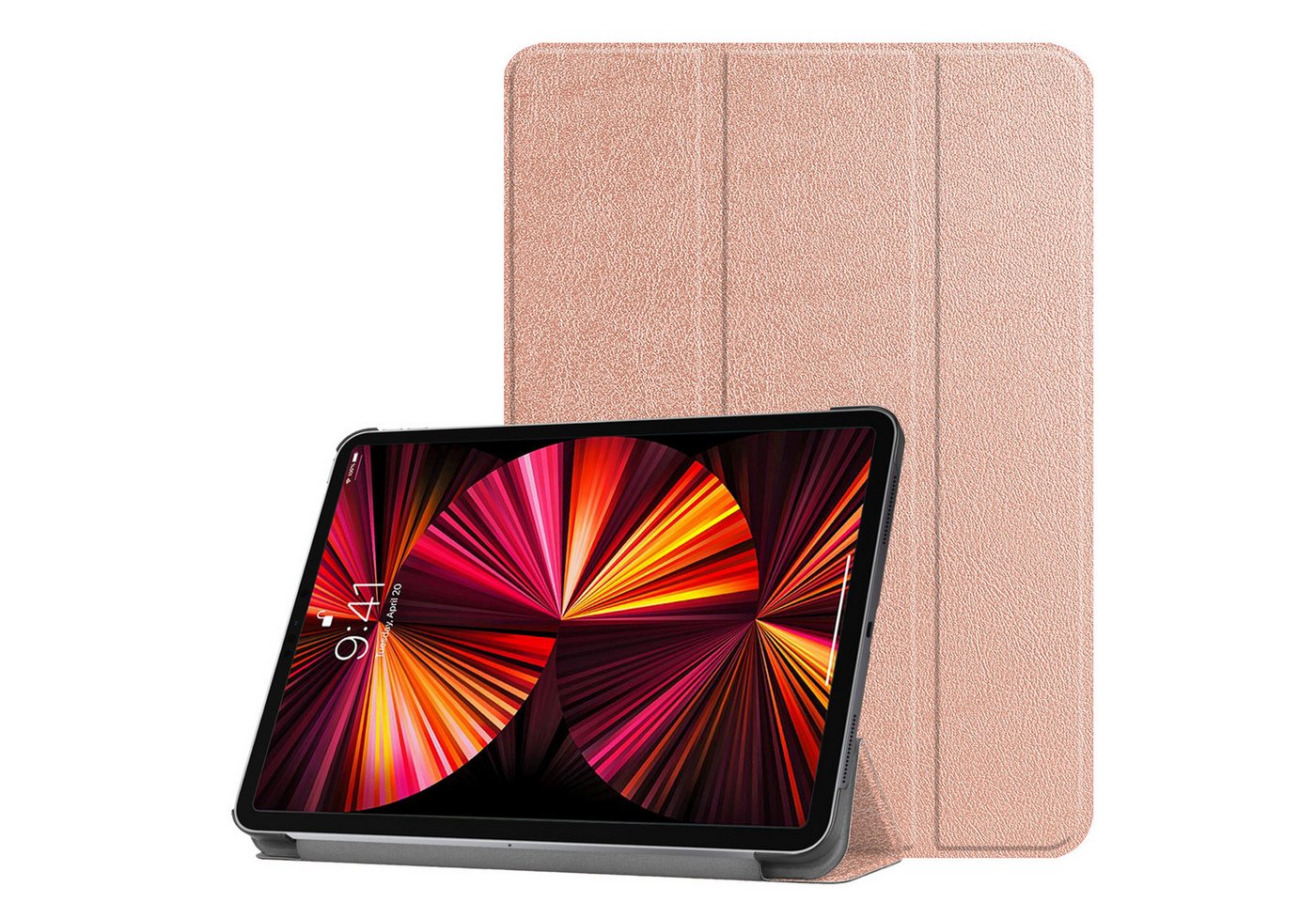 Kevin Frotscher (FroShop) Tablet-Hülle Schutzhülle für Apple iPad Pro 12.9" 5. und 6. Generation 2022 2021 Wake Up / Sleep Smart Cover, Tasche Standfunktion Case Etui Hülle - Farbe ROSE GOLD von Kevin Frotscher (FroShop)