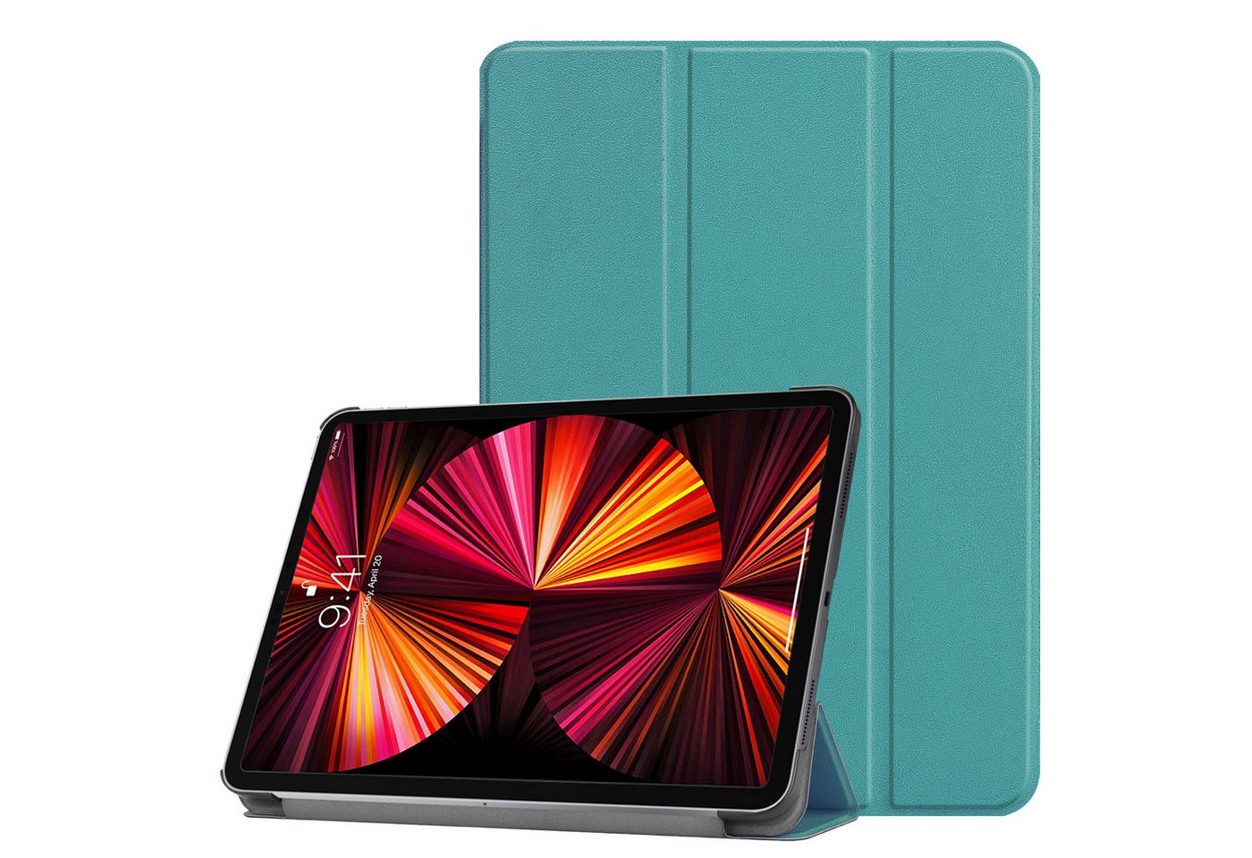 Kevin Frotscher (FroShop) Tablet-Hülle Schutzhülle für Apple iPad Pro 12.9" 5. und 6. Generation 2022 2021 Wake Up / Sleep Smart Cover, Tasche Standfunktion Case Etui Hülle - Farbe TÜRKIS von Kevin Frotscher (FroShop)