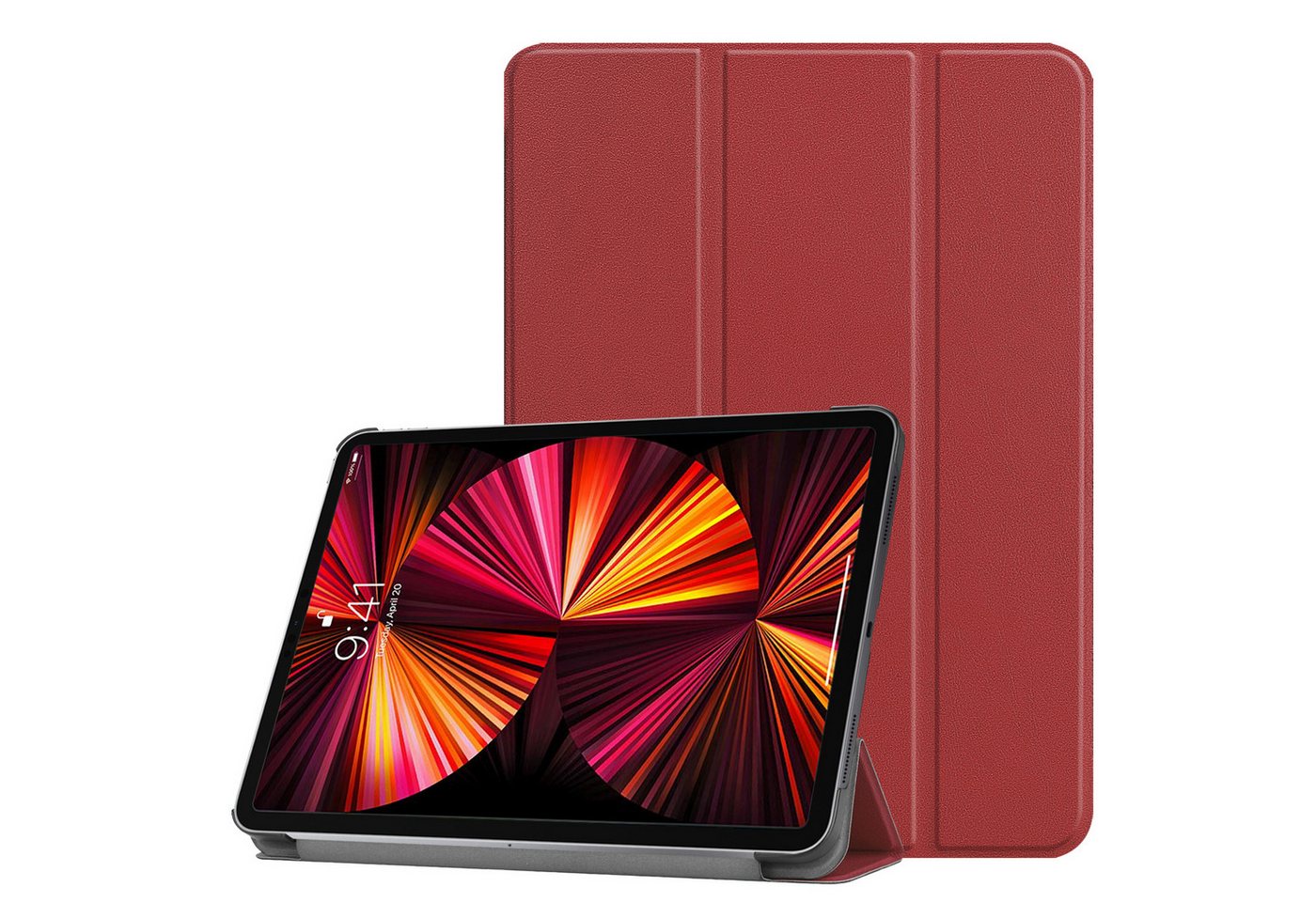 Kevin Frotscher (FroShop) Tablet-Hülle Schutzhülle für Apple iPad Pro 12.9" 5. und 6. Generation 2022 2021 Wake Up / Sleep Smart Cover, Tasche Standfunktion Case Etui Hülle - Farbe WEINROT von Kevin Frotscher (FroShop)