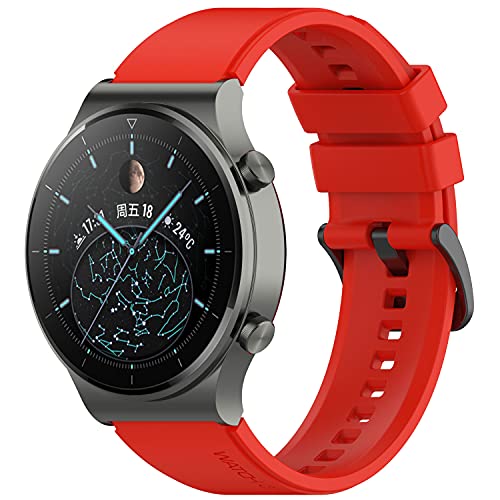 Keweni Armband Kompatibel mit Huawei Watch GT2 Pro, Quick-Fit Ersatz Armbänder für Honor Watch Magic/Honor GS Pro/Huawei GT2 46mm, 22mm Silikon Ersatzarmband (Rot) von Keweni