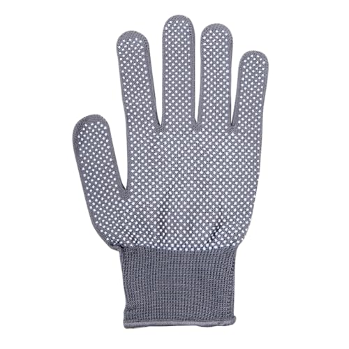 Kexpery Friseur-Anti-Hitze-Handschuhe mit Silikon-Noppen, professionelle Hitze-Handschuhe, hitzebeständige Handschuhe, rutschfest, multifunktional, für Zauberstab, Lockenstab (grau) von Kexpery
