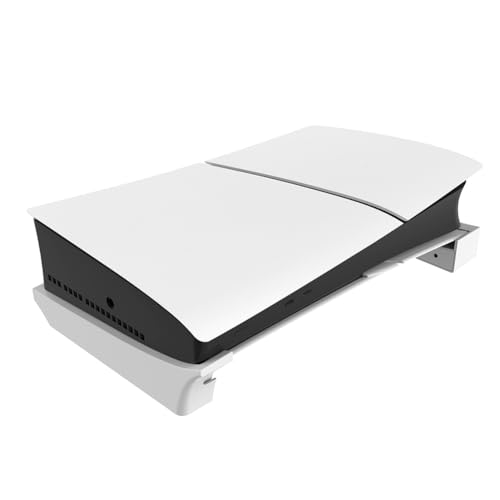 Kexpery Horizontaler Spielekonsolen-Basisständer, Stabiler Spielekonsolen-Schreibtischständer, Aufbewahrungsregal für PS5 Slim Digital Edition und Disc Edition (weiß) von Kexpery
