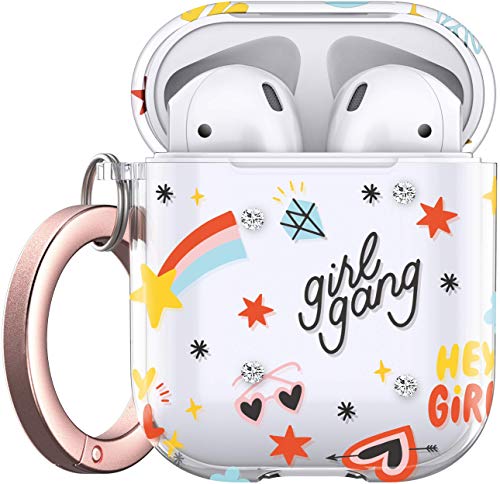 Keybudz Elevate x Swarovski Crystals Series - Girl Power, Schutzhülle mit Karabiner für AirPods, Swarovski Crystals - Girl Power von Keybudz