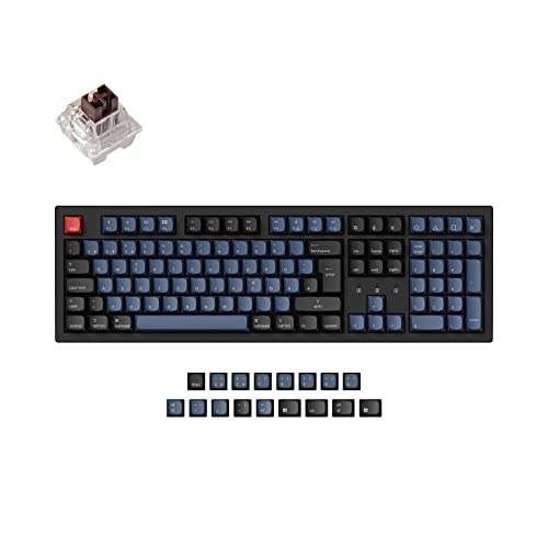 Keychron K10 Pro drahtlose benutzerdefinierte mechanische Tastatur Vollständiges deutsches DE-ISO-Layout QMK/VIA Programmierbares Bluetooth/verkabelt mit Hot-Swap-fähig Keychron K Pro Brauner Schalter von Keychron