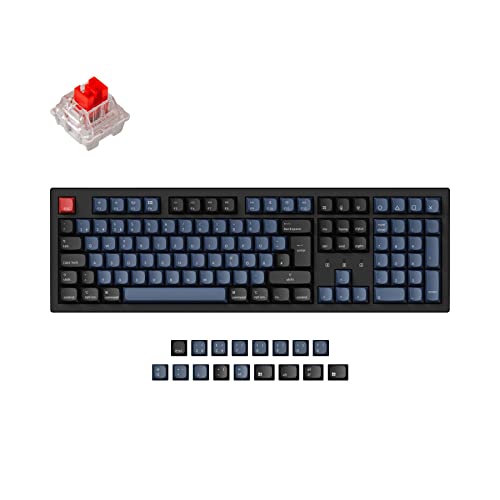 Keychron K10 Pro drahtlose benutzerdefinierte mechanische Tastatur Vollständiges deutsches DE-ISO-Layout QMK/VIA Programmierbares Bluetooth/verkabelt mit Hot-Swap-fähig Keychron K Pro Roter Schalter von Keychron