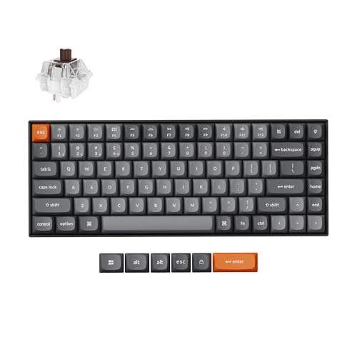 Keychron K2 MAX Custom Wireless Mechanische Tastatur 2.4 GHz/Bluetooth/USB-C, Weiß LED, QMK/VIA Programmierbare Makros, PBT Keycaps, für Mac Windows, Super Brown Switch von Keychron