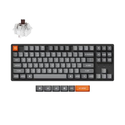 Keychron K8 Max Custom Wireless Mechanische Tastatur 2.4 GHz/Bluetooth/USB-C, Hot-swap, RGB, Aluminiumrahmen, QMK/VIA Programmierbare Makros, PBT Keycaps, für Mac Windows, Super Red Switch von Keychron