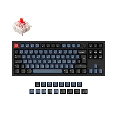 Keychron Q3 Knob QMK/VIA Kabelgebundene benutzerdefinierte mechanische Tastatur, German DE-ISO-Layout aus Vollaluminium, programmierbares Makro mit Hot-Swap-fähigem Gateron G Pro Red-Schalter von Keychron