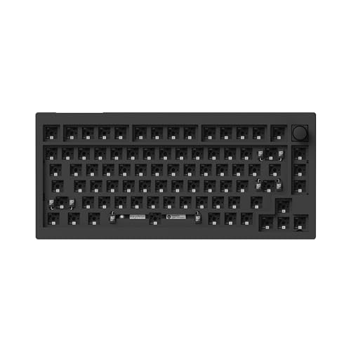 Keychron V1 MAX Kabellose Mechanische Tastatur, 75% Layout QMK/VIA programmierbar mit Hot-Swappable, RGB LED, kompatibel mit Mac Windows Linux – Barebone Knob Version (ANSI/US) von Keychron