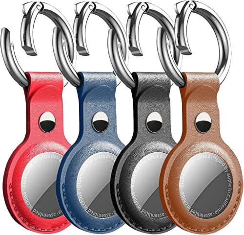 Airtag Anhänger 4er Pack - Schlüsselanhänger Mit Apple Air Tags Hülle - Leder Case Airtag Anhänger 4er Pack - Schlüsselanhänger Mit Apple Air Tags Hülle - Leder Case von Keyoung