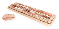 KeySonic KSKM-8200M-RF Tastatur Maus enthalten Büro RF Wireless QWERTZ Deutsch Beige, Braun, Pink von Keysonic