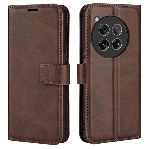 Kezaizhe Klapphülle für 12 OnePlus 12 Hüllen PU Leder Wallet Schutzhülle Schutz Mobiltelefon Flip Back Cover für One Plus 12 Tasche Handy Zubehör (Braun) von Kezaizhe