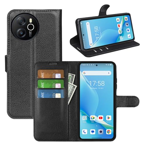 Kezaizhe Klapphülle für Blackview Shark 8 Hüllen Leder Wallet Schutzhülle Schutz Mobiltelefon Flip Back Cover für Oscal Tiger 12 Tasche Handy Zubehör (Schwarz) von Kezaizhe