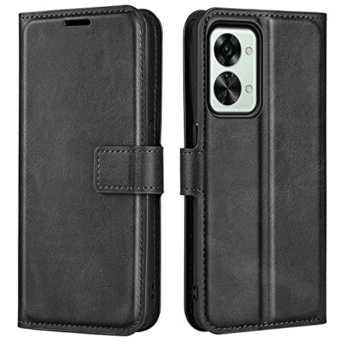 Kezaizhe Klapphülle für OnePlus Nord 2T Hüllen PU Leder Wallet Schutzhülle Schutz Mobiltelefon Flip Back Cover für One Plus Nord 2T 5G Tasche Handy Zubehör (Schwarz) von Kezaizhe