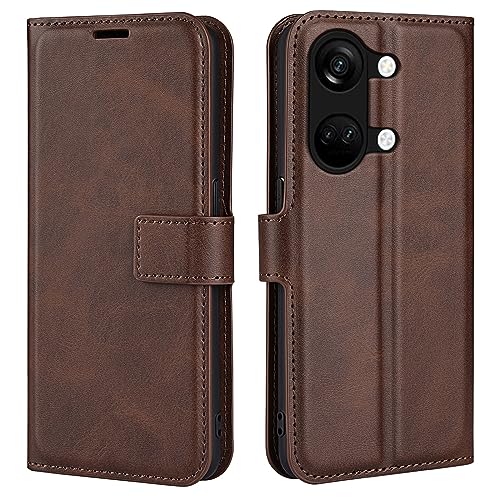 Kezaizhe Klapphülle für OnePlus Nord 3 Hüllen PU Leder Wallet Schutzhülle Schutz Mobiltelefon Flip Back Cover für One Plus Nord3 Tasche Handy Zubehör (Braun) von Kezaizhe