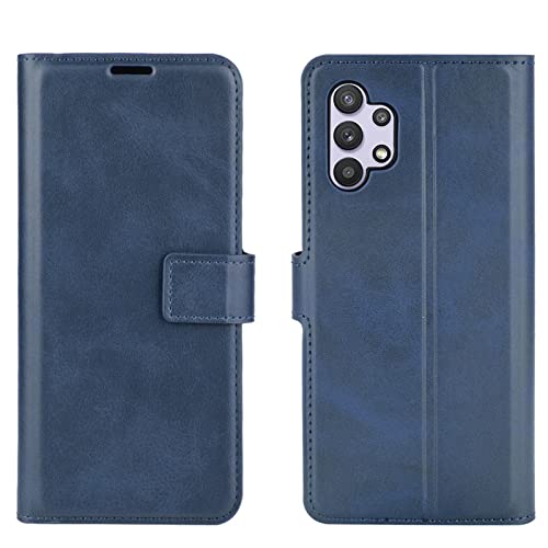 Klapphülle für Samsung A32 4G Hüllen PU Leder Wallet Schutzhülle Schutz Mobiltelefon Flip Back Cover für Samsung Galaxy A32 LTE A325F Tasche Handy Zubehör (Blue) von Kezaizhe