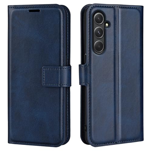 Klapphülle für Samsung A55 Hüllen PU Leder Wallet Schutzhülle Schutz Mobiltelefon Flip Back Cover für Samsung Galaxy A55 A556B Tasche Handy Zubehör (Blau) von Kezaizhe