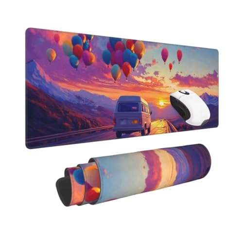 Gaming Mauspad XXL Auto Großes Mousepad 1500 * 800mm rutschfeste Schreibtischunterlage Ballon Mouse Pad mit Vernähte Kanten Verbessert Desk Mat Mauspad Groß Geschwindigkeit und Präzision für Gaming von Kggyele