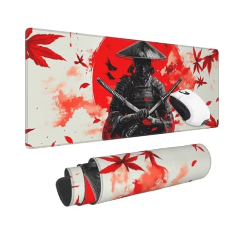 Gaming Mauspad XXL Japan Großes Mousepad 1500 * 800mm rutschfeste Schreibtischunterlage Mond Mouse Pad mit Vernähte Kanten Verbessert Desk Mat Mauspad Groß Geschwindigkeit und Präzision für Gaming von Kggyele