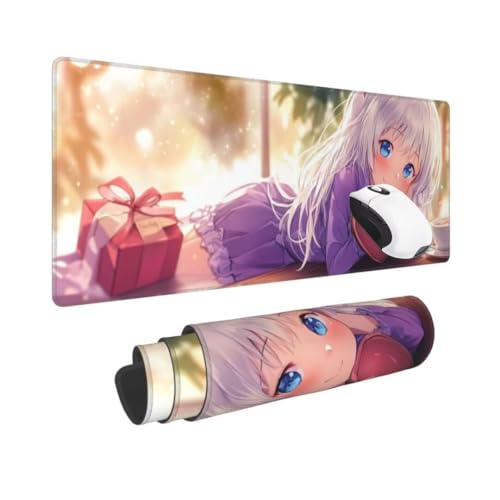 Gaming Mauspad XXL Prinzessin Großes Mousepad 1200 * 500mm rutschfeste Schreibtischunterlage Anime Mouse Pad mit Vernähte Kanten Verbessert Desk Mat Geschwindigkeit und Präzision für Gaming und Büro von Kggyele