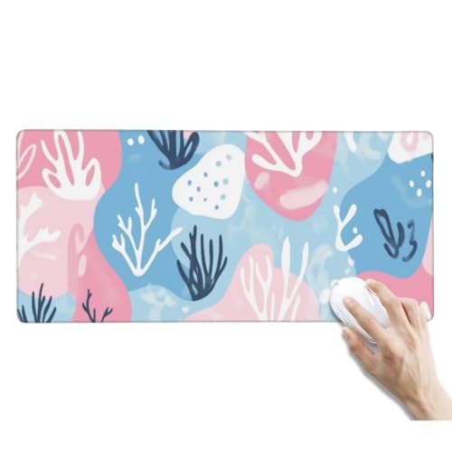 XXL Mauspad Blau Mauspad Schreibtischunterlage Wasserdicht Groß Mousepad XXL Gaming Mauspad XXL rutschfeste Gummierte Unterseite und Genähte Kanten für Gaming Zubehör Deko (1200x600x3 mm, Rosa) von Kggyele