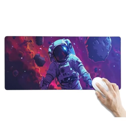 XXL Mauspad Universum Mauspad Schreibtischunterlage Wasserdicht Mousepad XXL Gaming Mauspad XXL rutschfeste Gummierte Unterseite und Genähte Kanten für Gaming Zubehör Deko (1200x600x3 mm, Astronaut) von Kggyele