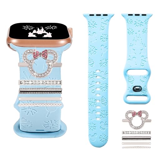 Cartoon Watch Band Charms (Band Included) Compatible with Apple Watch 38mm 40mm 41mm 49mm 42mm 44mm 45mm/iWatch Series 7 8 6 5 4 3 2 1 SE Ultra Engraved Soft Silicone Band & Decorative Ring Loops von Khxriypha
