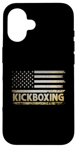 Hülle für iPhone 16 American USA Flag Kickboxen Kickbox Kickboxer von Kickboxing Kickbox Kickboxer Gifts