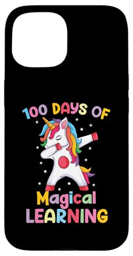 Hülle für iPhone 15 Dabbing Unicorn 100 Tage magisches Lernen - Einhorn für Mädchen von Kiddiewinks Closet