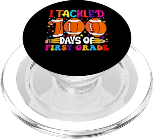 I Tackled 100 Days of First Grade – Lustiger Jungen-Fußball PopSockets PopGrip für MagSafe von Kiddiewinks Closet