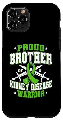 Hülle für iPhone 11 Pro Stolzer Bruder eines Nierenkrankheitskriegers, grünes Band von Kidney Disease Awareness Month Design CKD Month