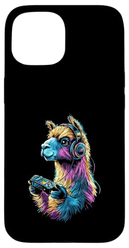 Alpaca Lovers Gaming Kopfhörer Design Lustiges Alpaka Hülle für iPhone 15 von Kids Alpaca Designs