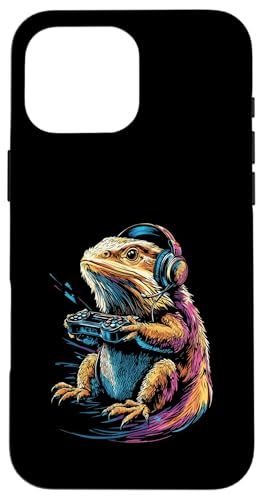 Bearded Dragon Lovers Gaming Kopfhörer Funny Bearded Dragon Hülle für iPhone 16 Pro Max von Kids Bearded Dragon Designs