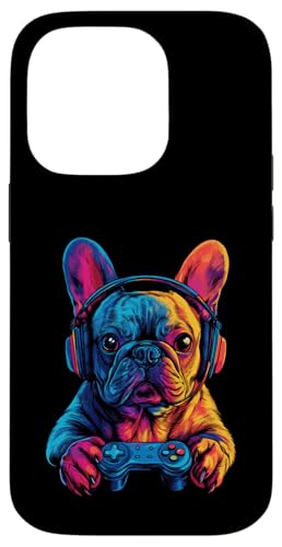 French Bulldog Lovers Gaming Kopfhörer Lustige Französische Bulldogge Hülle für iPhone 14 Pro von Kids French Bulldog Designs