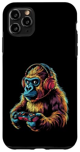 Gorilla Lovers Gaming Kopfhörer Design Funny Gorilla Hülle für iPhone 11 Pro Max von Kids Gorilla Designs