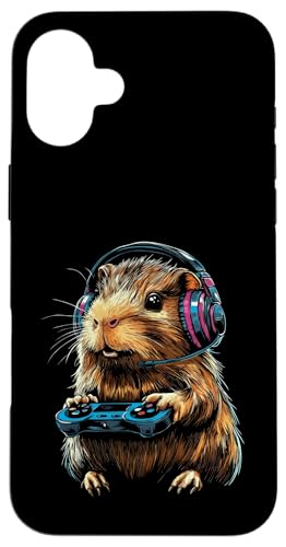 Meerschweinchen-Liebhaber Gaming-Kopfhörer Design Lustiges Meerschweinchen Hülle für iPhone 16 Plus von Kids Guinea Pig Designs