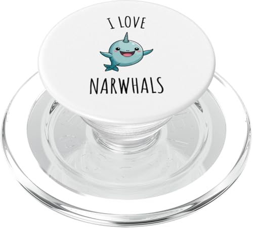 Niedliche Cartoon-Liebes-Narwale für Kinder, Frauen, Männer, Dschungeltier PopSockets PopGrip für MagSafe von Kids Holiday Vacation Cartoon Animal Designs