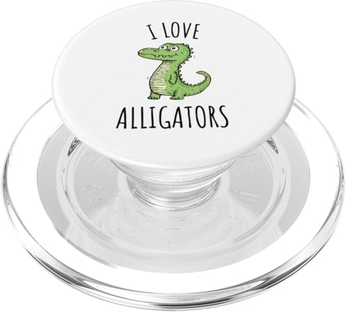 Niedlicher Cartoon-Liebes-Alligator für Kinder, Frauen, Männer, Dschungeltier PopSockets PopGrip für MagSafe von Kids Holiday Vacation Cartoon Animal Designs