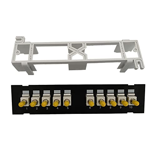 KieTeiiK 10Port ST Glasfaserpanel RJ45 10G Ready Kunststoffgehäuse Mit Farbcodierter Beschriftung Für T568A Und T568B Verkabelung Schwarzes Panel von KieTeiiK