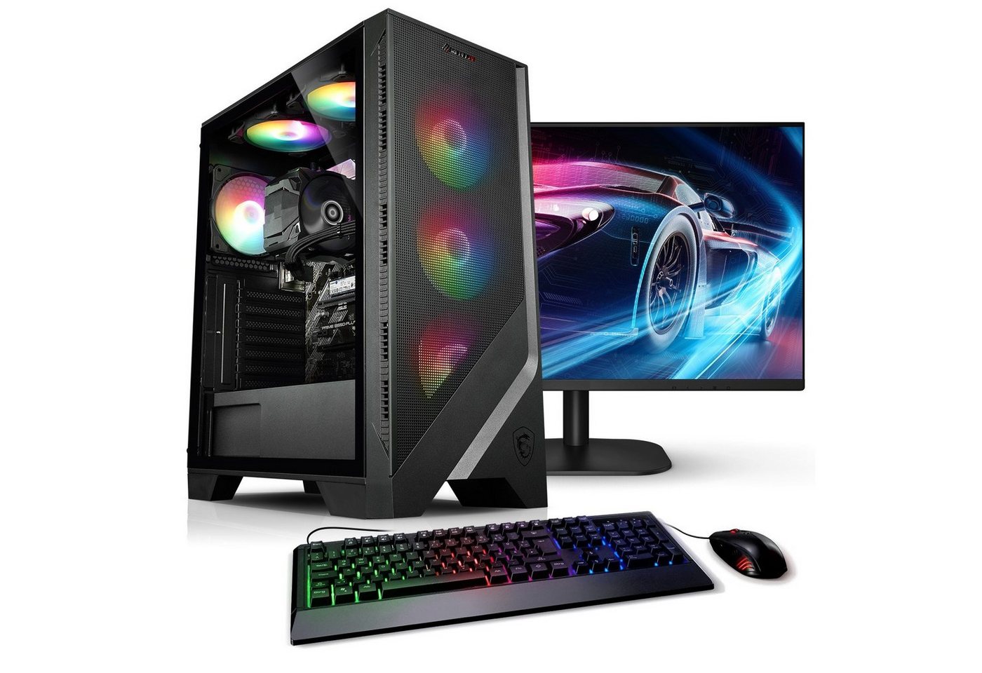 Kiebel Starter PC-Komplettsystem (24", AMD Ryzen 5 AMD Ryzen 5 5600G, Radeon Vega, 16 GB RAM, 512 GB SSD, RGB-Beleuchtung, WLAN) von Kiebel