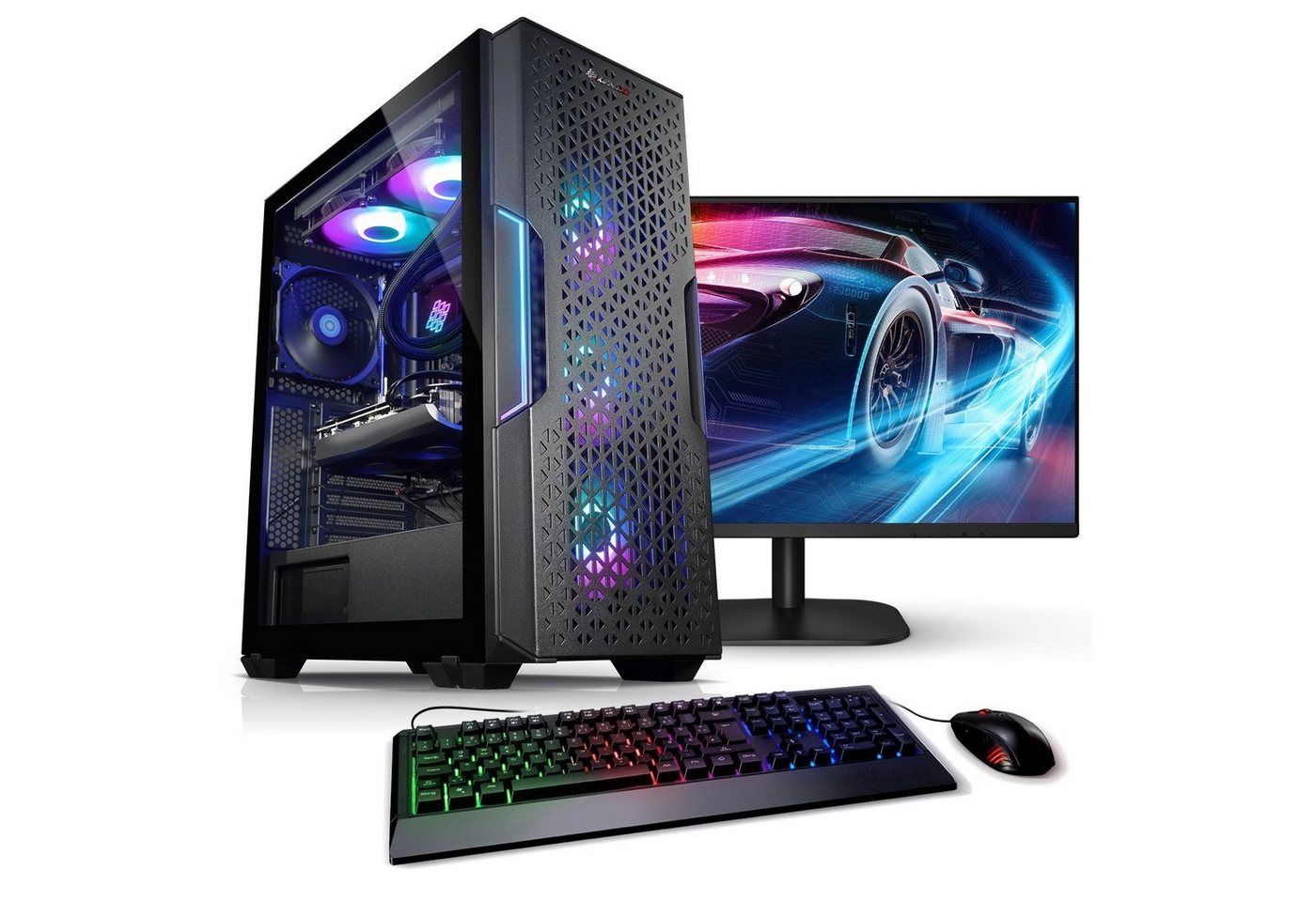 Kiebel Raptor 14 PC-Komplettsystem (27", Intel Core i7 Intel Core i7-14700KF, RTX 4060, 32 GB RAM, 2000 GB HDD, 1000 GB SSD, WLAN, RGB-Beleuchtung) von Kiebel