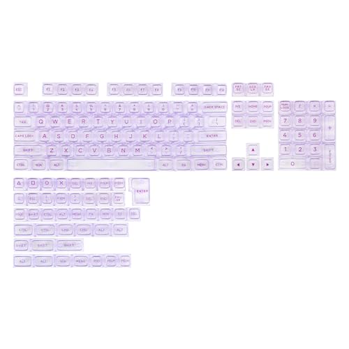 KiiBOOM Transparente PC-Tastenkappen Set, 146 Tasten ASA-Profil ANSI ISO Layout RGB Shine Through Tastenkappen für mechanische Tastatur, kompatibel mit Mx Switches (Lila) von KiiBoom