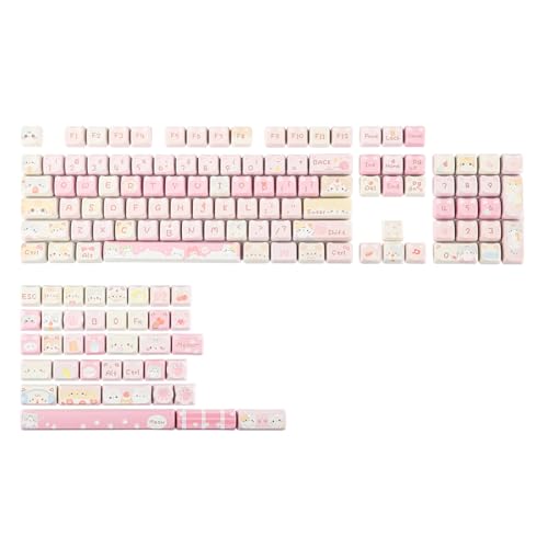 KiiBoom x Maorbeng Meow Meow Squad Tastenkappen-Set, Farbstoff-Sublimation PBT, Mao-Profil, 141 Tasten, benutzerdefinierte Tastenkappen für ANSI-Layout, MX-Schalter mechanische Gaming-Tastatur von KiiBoom