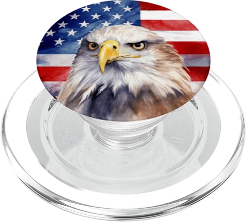 Patriotische Flagge und Adler der USA PopSockets PopGrip für MagSafe von Kimique