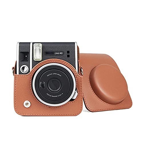 Kameratasche für Fujifilm Instax Mini 40 Tasche Leder Kameratasche mit abnehmbarem Schultergurt (Braun) von Kimyoaee