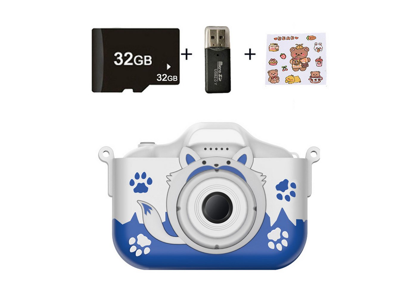 Kind Ja Fox Kinder-Kamera,HD Kinderkamera,Dual-Kameras,Cartoon niedlich Kinderkamera (mit 32 GB SD-Karte) von Kind Ja